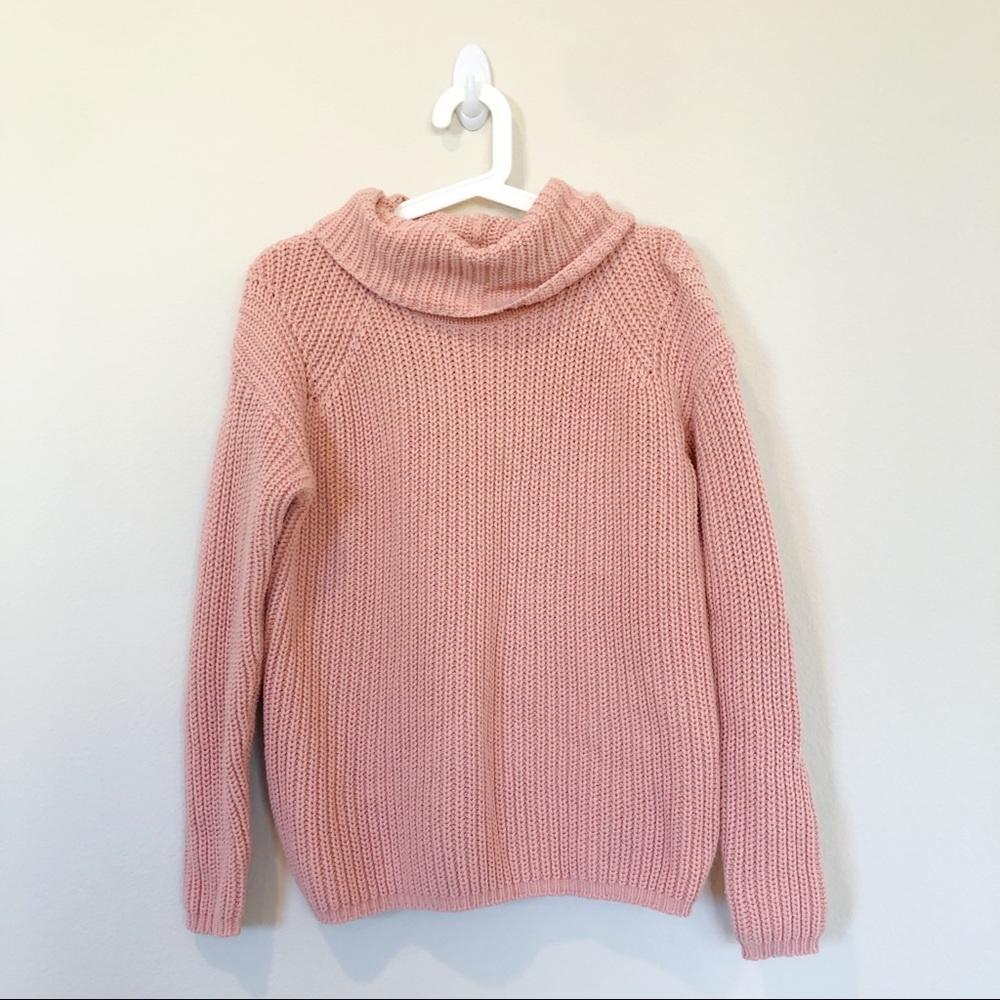 Forever 21 Pink Knit Cowl Neck Sweater